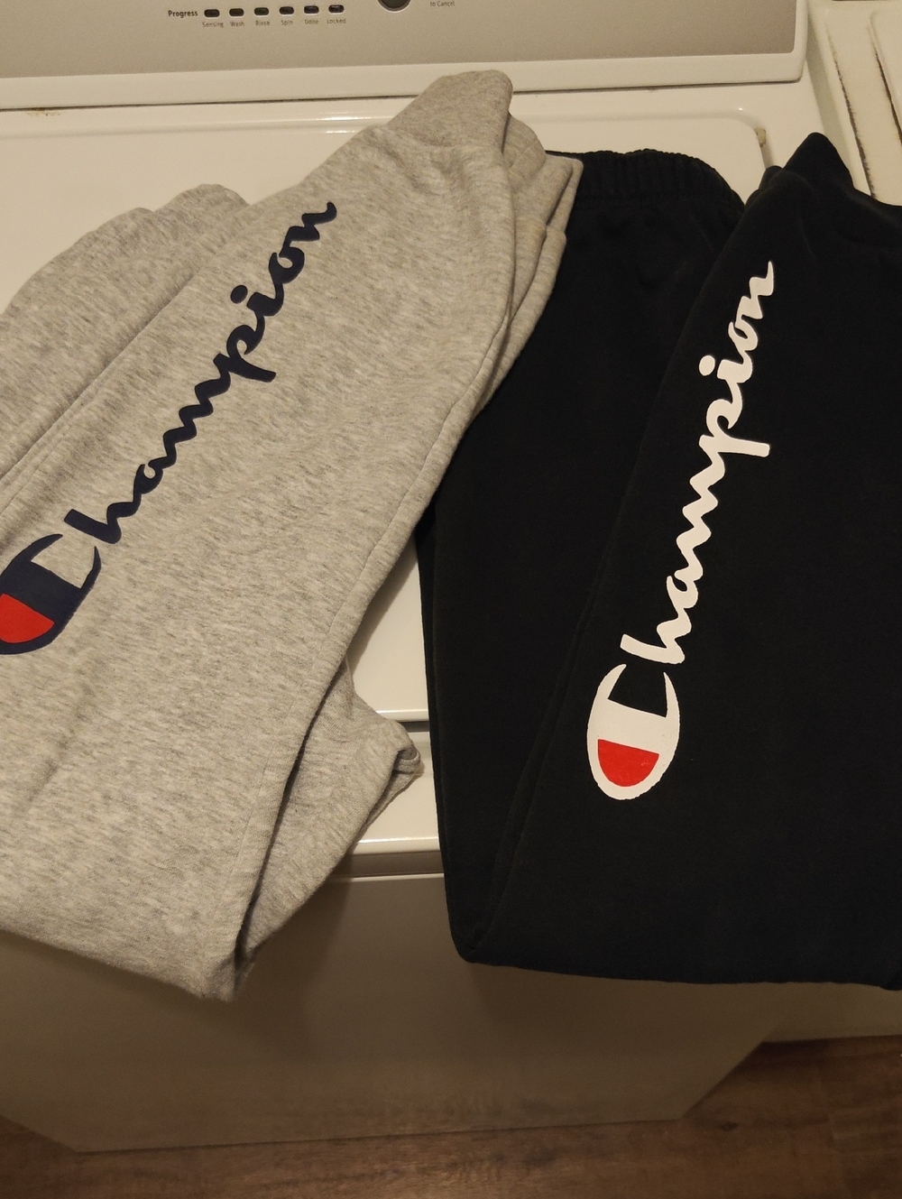 Champion Kids Sweatpants Set - Black & Light Gray with Logo